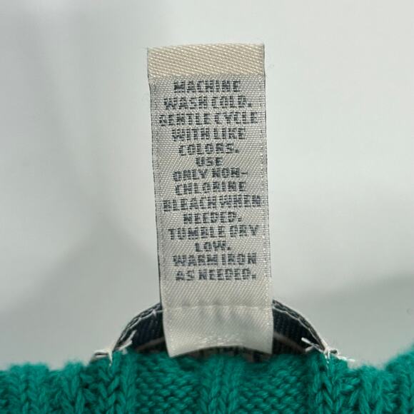 NWT St. John's Bay Green Cable Knit V-Neck Sweater Womens Petite Size PL Preppy - Picture 8 of 10